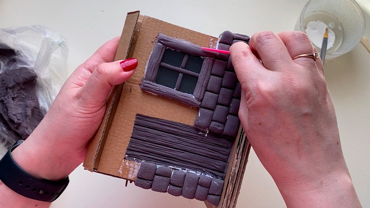 DIY Miniature House from Cardboard and Clay | Easy & Cute Handmade Home Decor