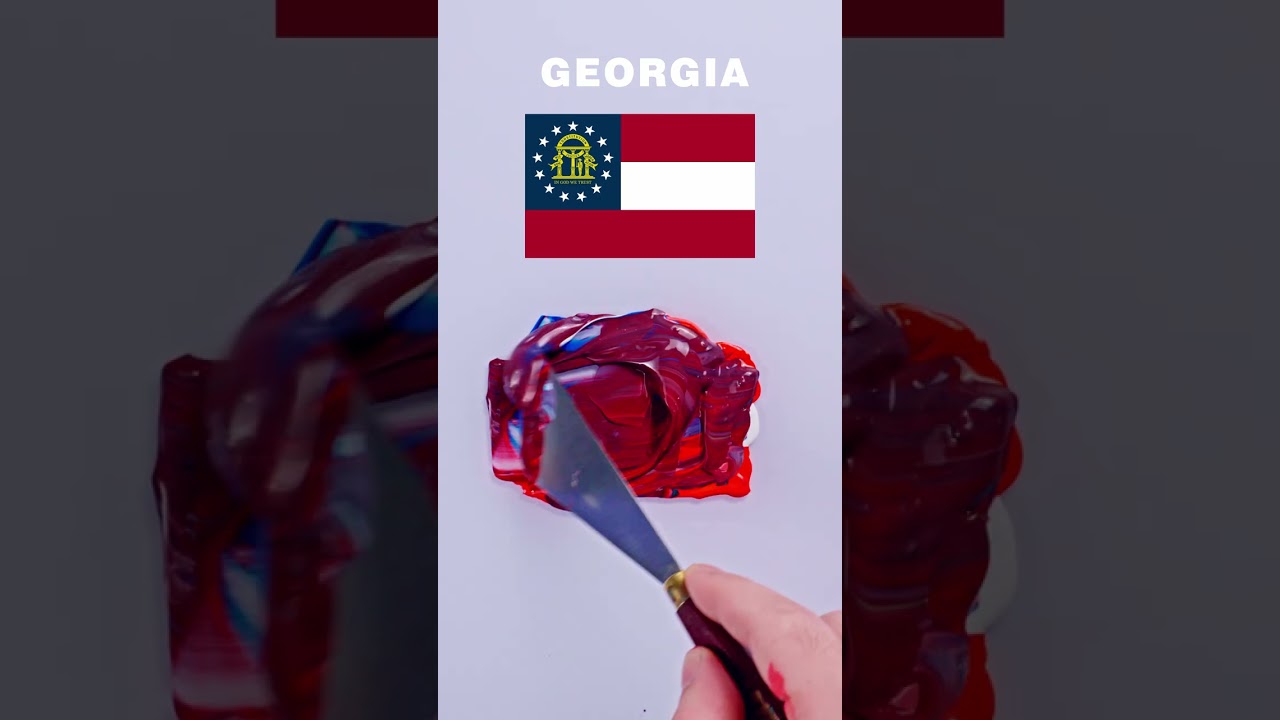 Georgia Flag Color Mix ASMR ! Guess the color ! #guessthecolor #asmr #satysfing