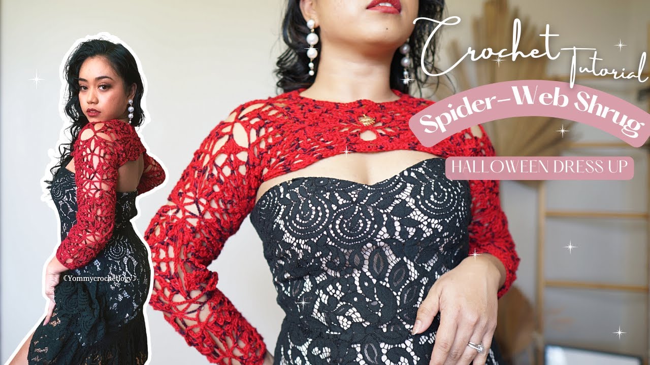 🎃WICHY SPIDER-WEB SHRUG| HOW TO CROCHET HEXAGON|INSPIRED BY HOCOS POCUS✨ #crochettutorial #howto