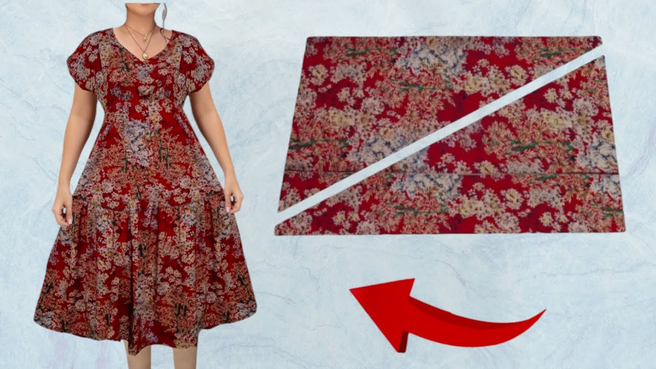 ❣️Very Stylish 🪡 Very Easy No Pattern Beautiful Dresses 🧵 Cut and Sew ✂️ Trends Dresses Idea 💐