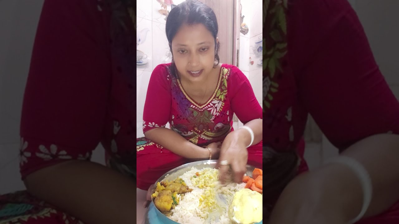Eating show 😋ডিম🥚 আলু 🥔 সেদ্ধ মাখা ভাত সবজি ডাল 👌 সাথে ফুলকপি আলুর তরকারি #food
