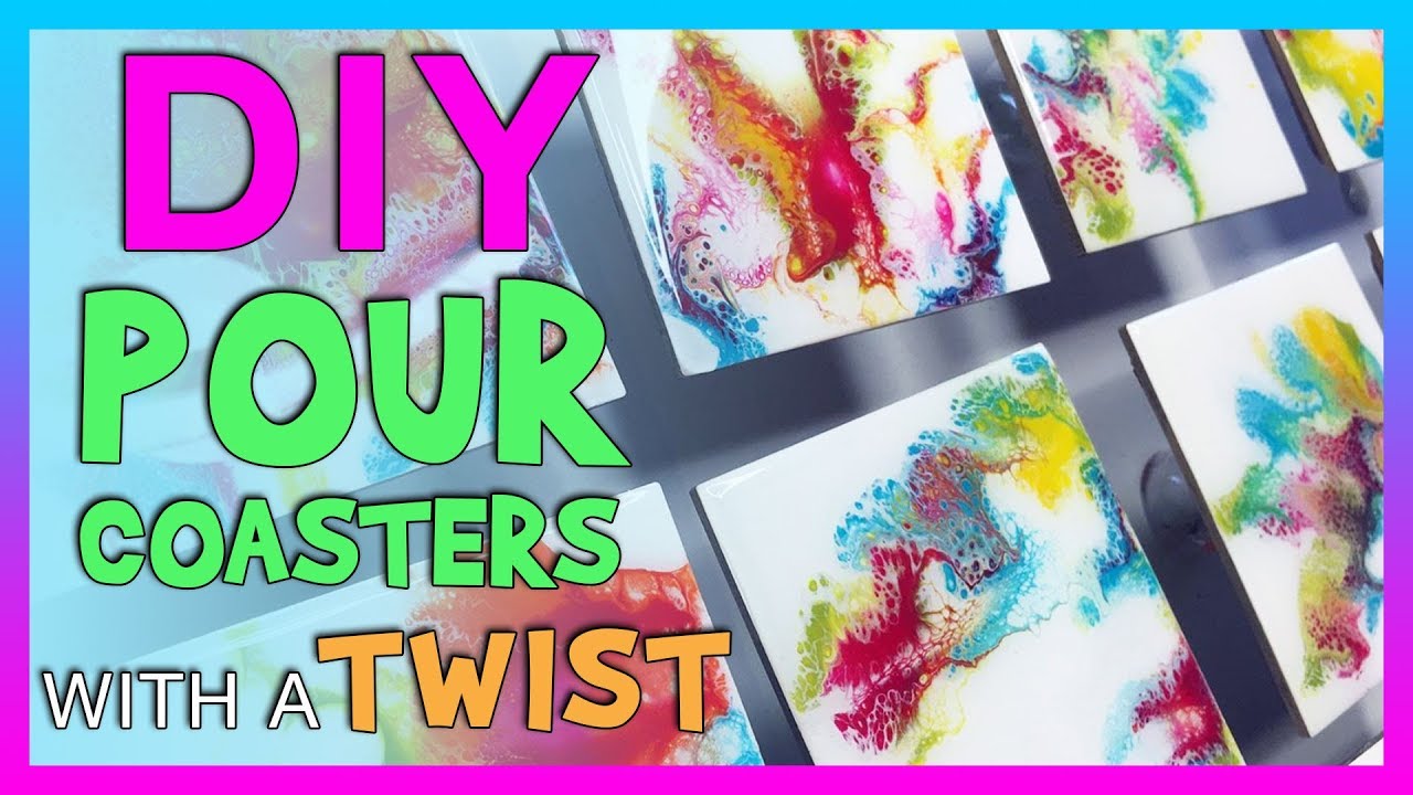 DIY Fluid Acrylic Pour Coasters