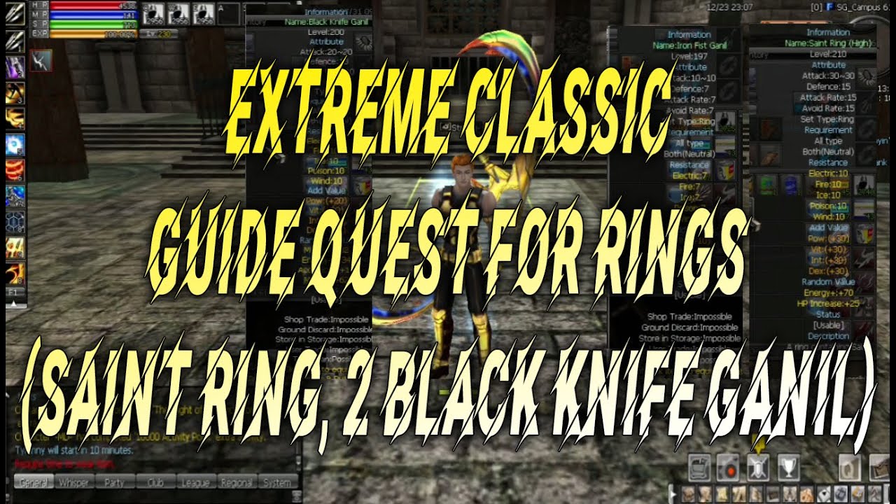 RAID RAN ONLINE EXTREME CLASS CLASSIC RING QUEST FULL GUIDE (SAINT RING AND 2 BLACK KNIFE GANIL)