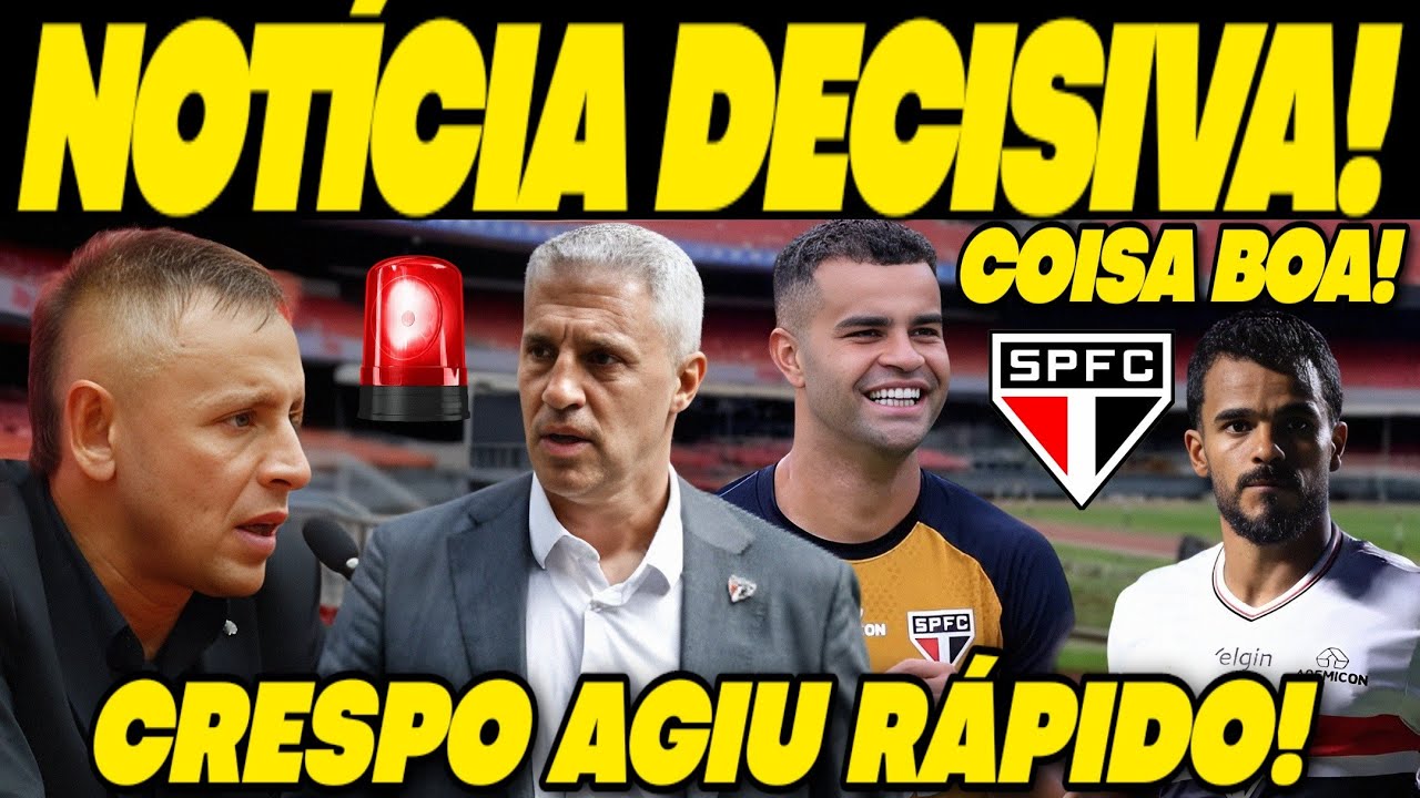 NINGUÉM IMAGINAVA ESSA NOTÍCIA! CRESPO AGE AGORA E TOMA DECISÃO QUE PODE MUDAR TUDO NO SÃO PAULO 