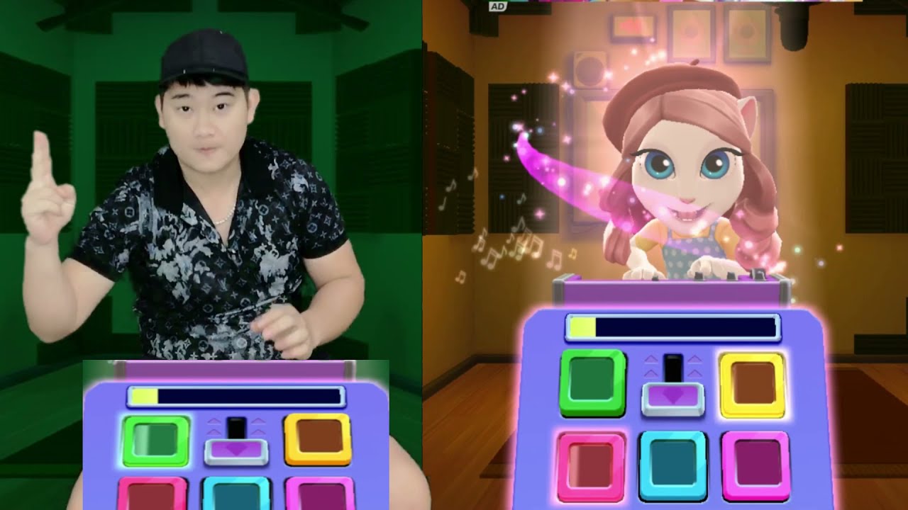 Boy Imitate Angela Playing the Piano - My Talking Angela 2 Real Life And Real Game
