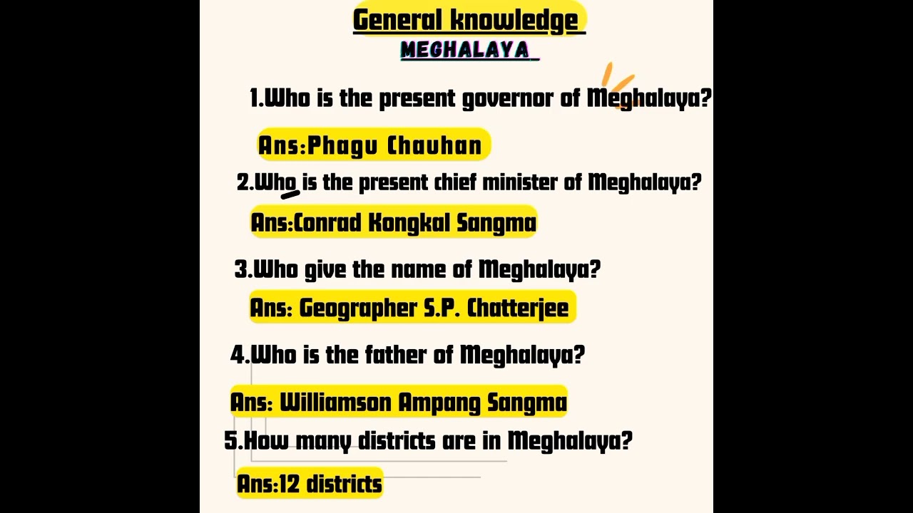 Meghalaya general knowledge questions &answer..viral# videos