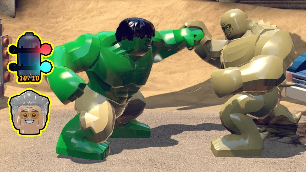 LEGO MARVEL Super Heroes 100% Walkthrough &ndash; Sand Central Station (All Minikits, Stan Lee in Peril)