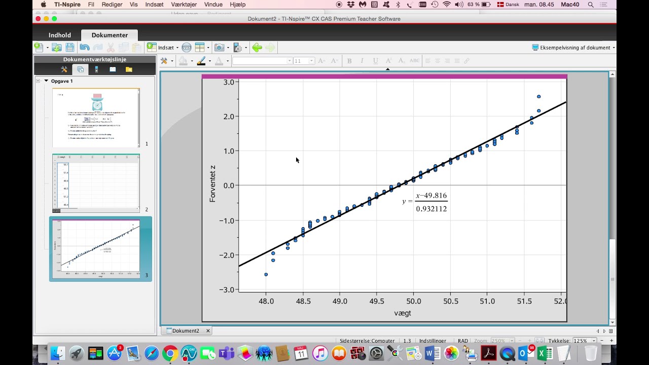 Ti-nspire - Normalfordelingen QQ plot