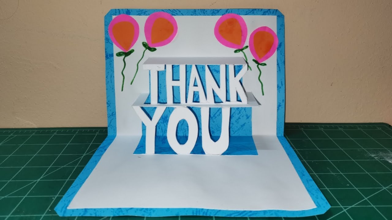 Pop-up word card/Paper craft/Thank you/handmake paper craft easy/paper tutorial/ป๊อปอัพ/ครูหญิง