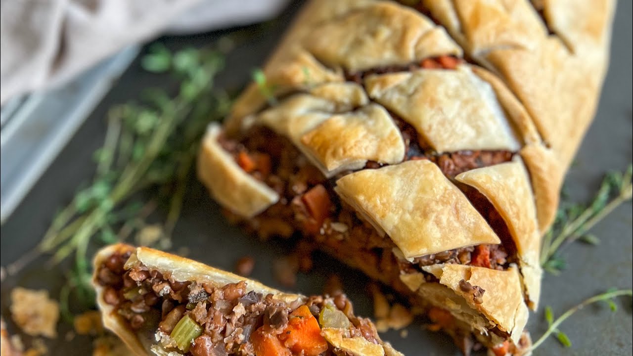 Vegan Mushroom Wellington with Lentils Recipe!