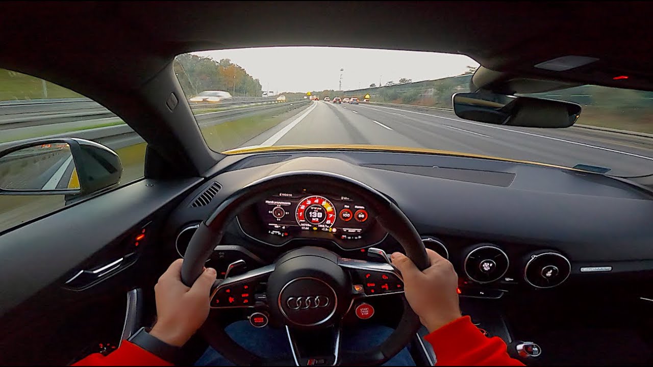 2018 Audi TT RS 2.5 TFSi 400 HP baby R8 - POV Test Drive exhaust sound, powerslide and acceleraction