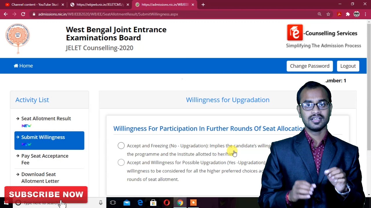 JELET 2020 - seat accept & UPGRADATION & FREEZING || Full process step by step