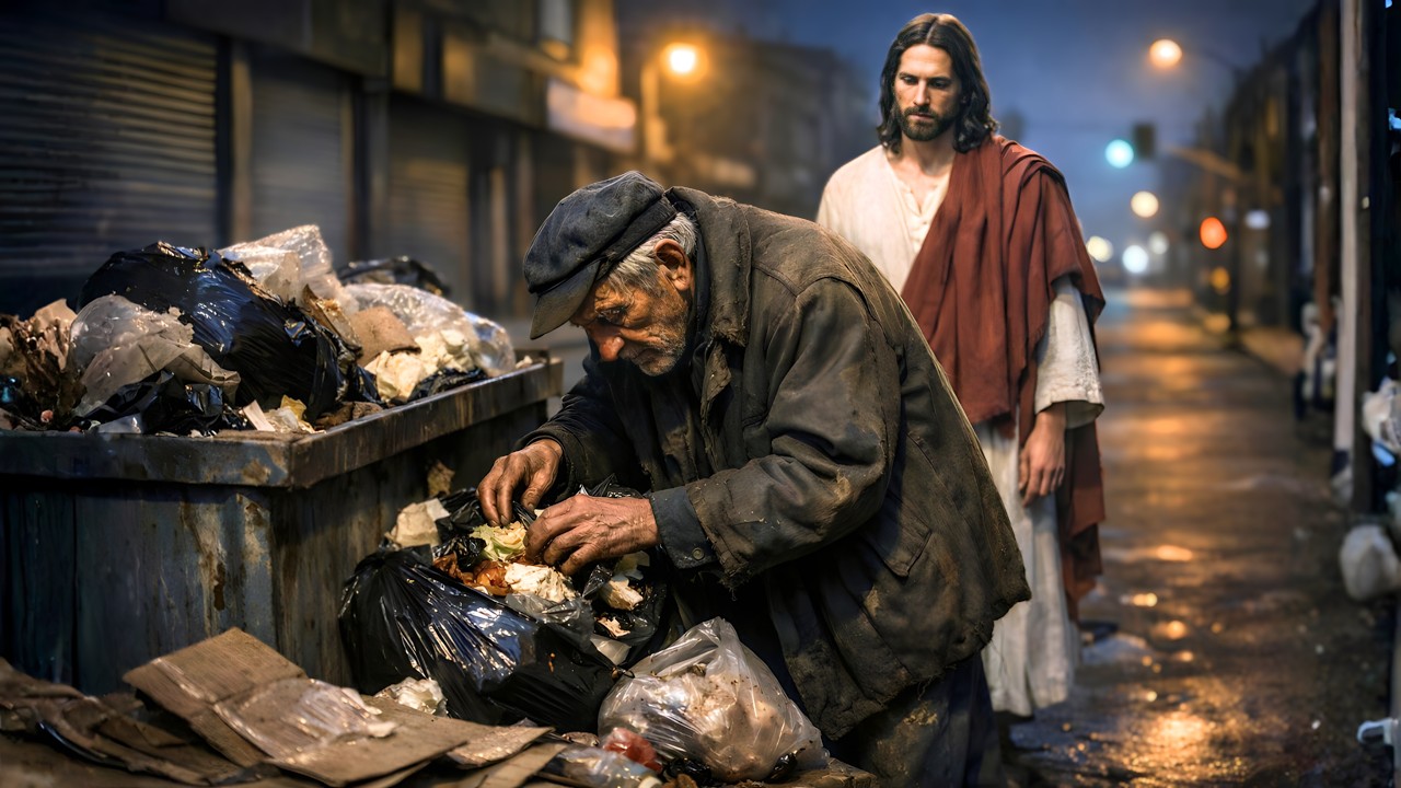 EL ANCIANO BUSCABA COMIDA EN LA BASURA…JESÚS FUE QUIEN LO AYUDÓ