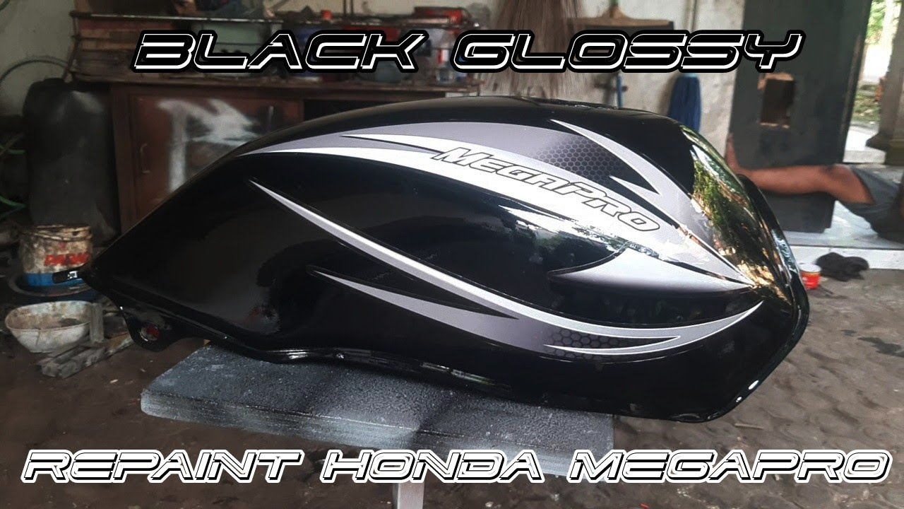 Repaint Body Motor Honda Megapro Black Glossy