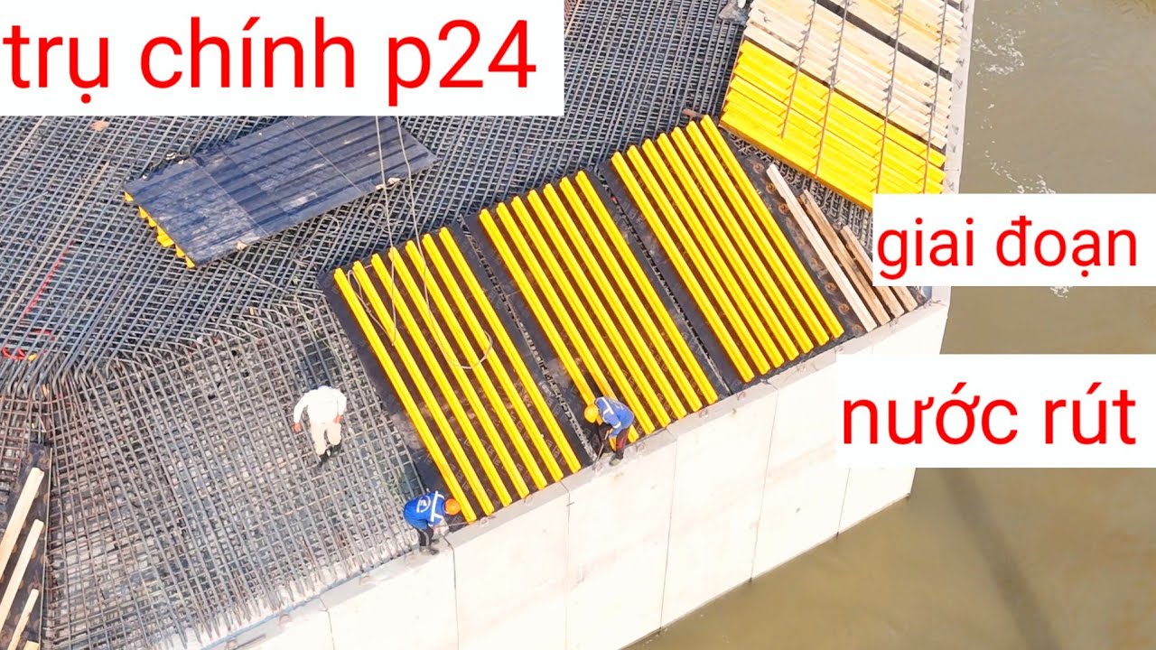 Cầu đại ngãi 1 trên công trường trụ chính p24 trước ngày bơm bê tông lớp thứ 4 ngày 29/1/2026 