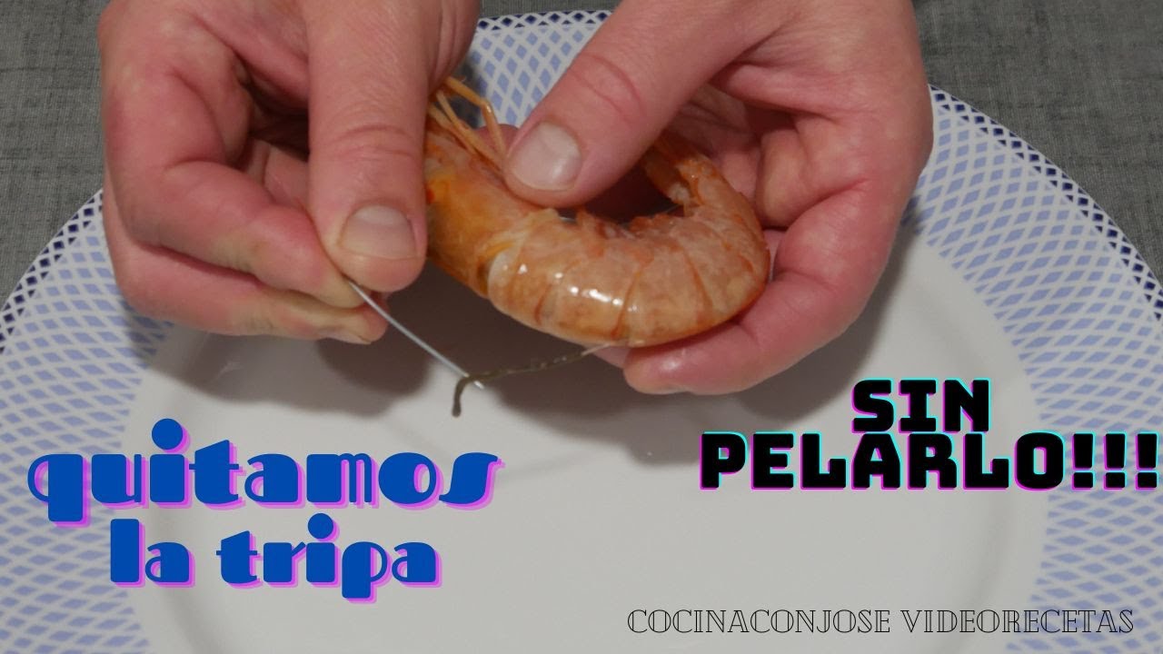 COMO QUITAR LA TRIPA A LOS LANGOSTINOS SIN PELARLOS, TRUCO!!! limpiar camarones.