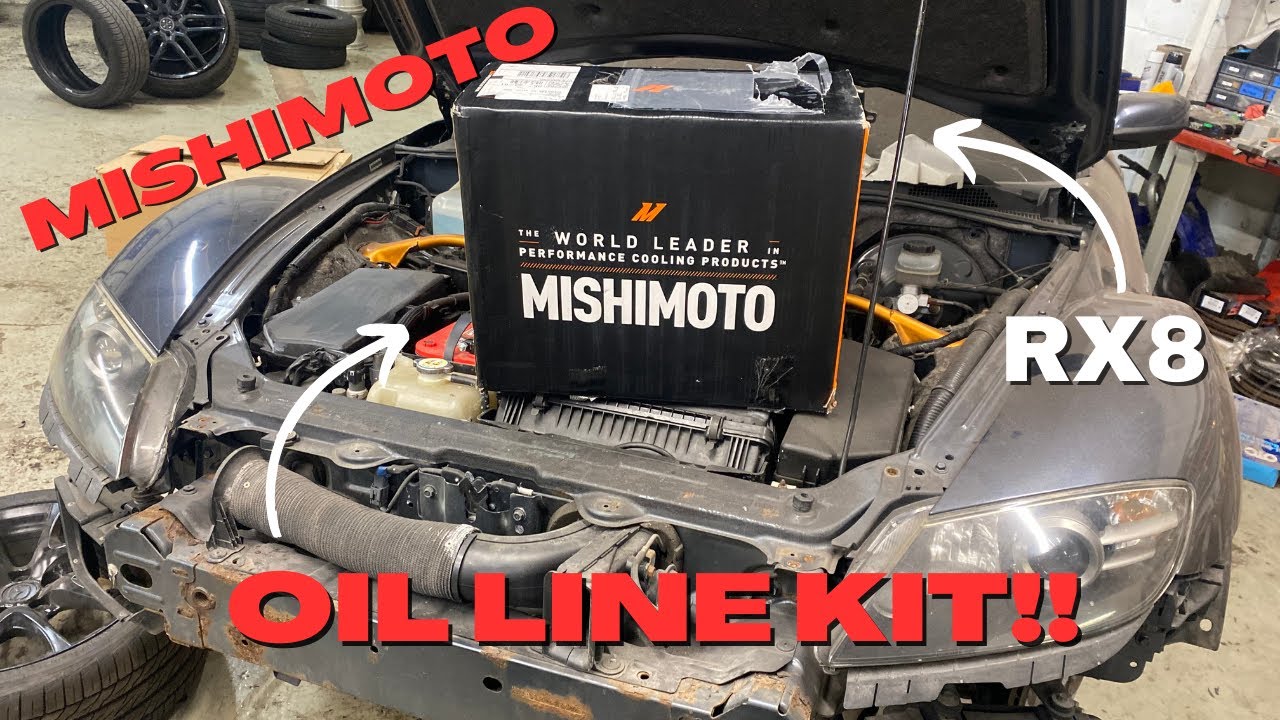 Mishimoto's Mazda Rx8 Oil Cooler line kit Install