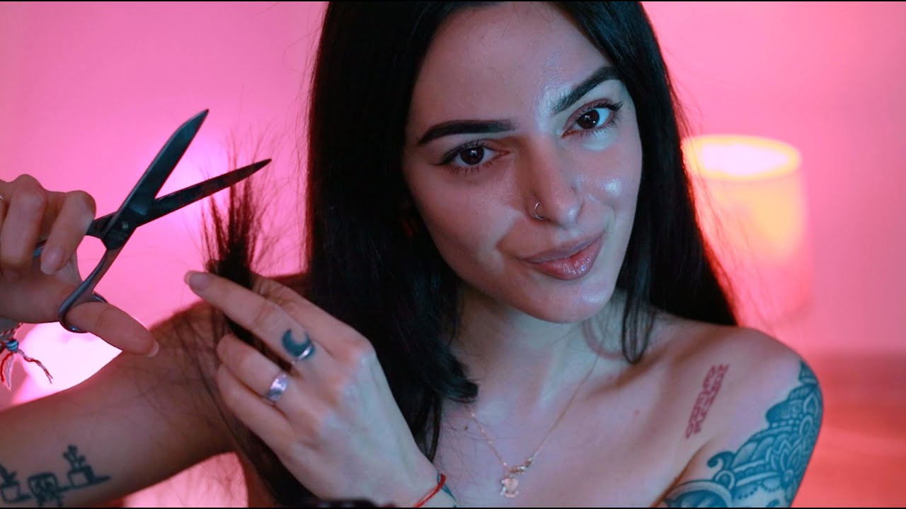 ASMR Haircut at Home ✂️ Trimming My Split Ends (Whispered)