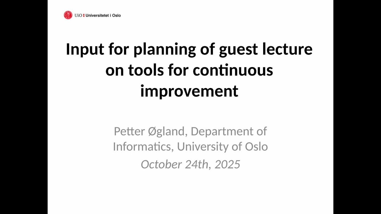 Input for planning CQI guest lecture (part 2)