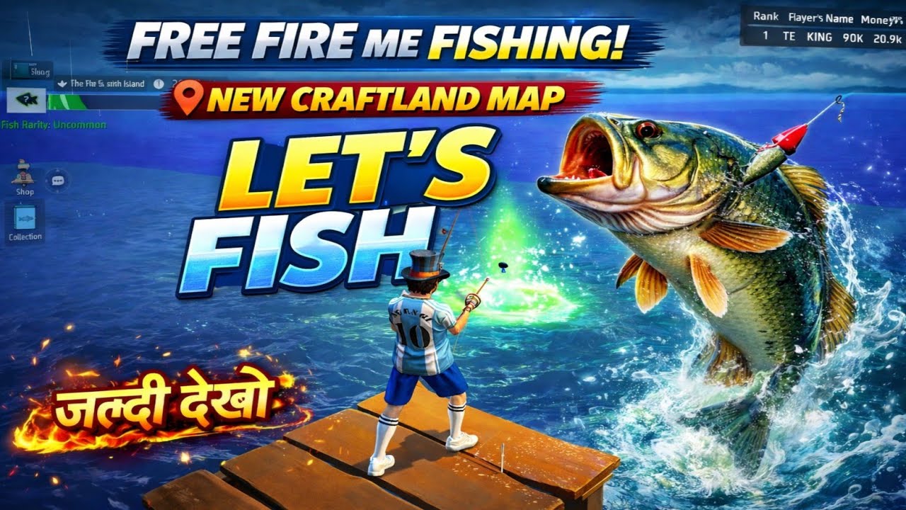 FREE FIRE NEW CRAFTLAND MAP – LET'S FISH 🎣 | Free Fire Me Fishing! Full Gameplay & Details 