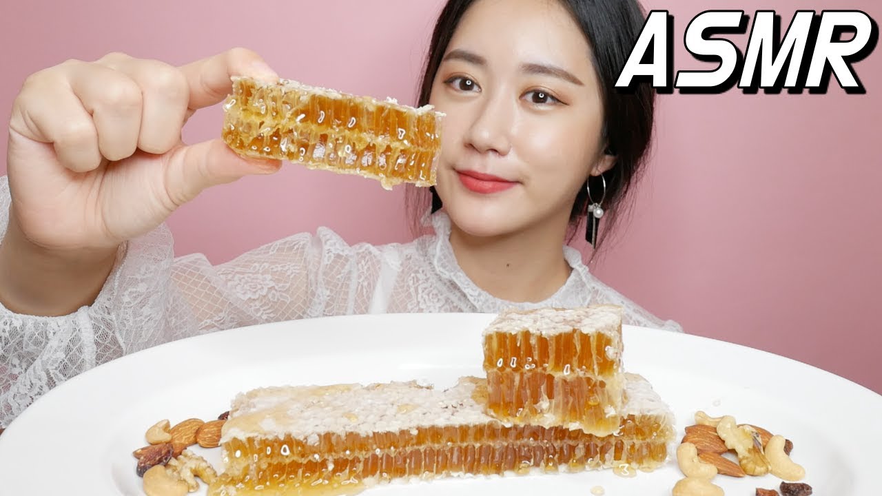 ASMR 🐝 벌집꿀 리얼사운드 먹방 Honeycomb Мёд はちみつ Real sound Mukbang Eating sound