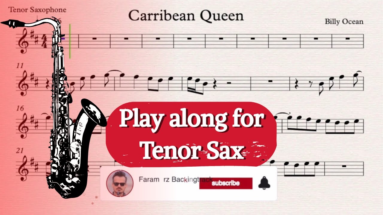 Carribean Queen - Billy Joel | Play along for Tenor Saxophone