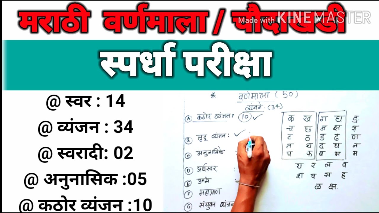 मराठी वर्णमाला स्पर्धा परीक्षा || चौदाखडी  || marathi vernmala ।। chaudakhadi