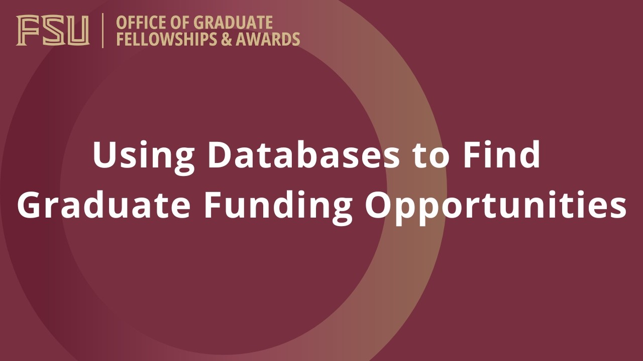 Using Databases to Find Graduate Funding