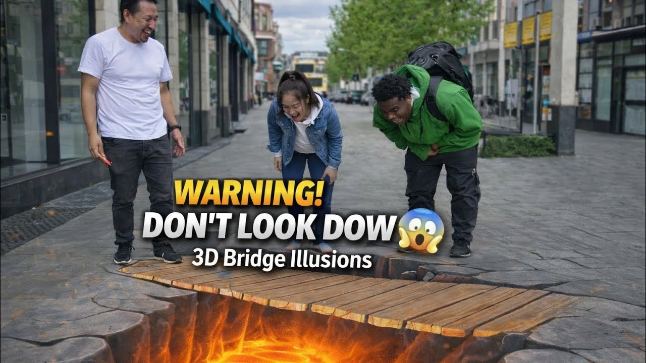 DON'T LOOK DOWN 😱 Crazy 3D Bridge Illusions | Funniest Reactions