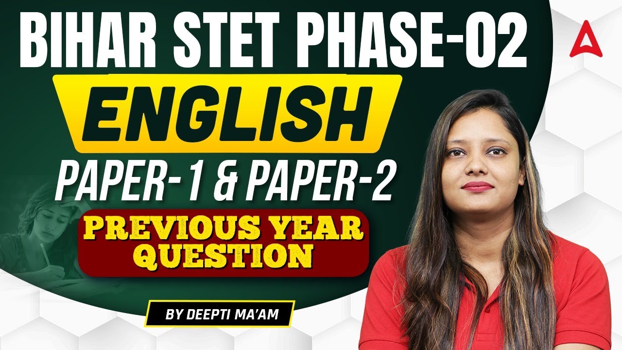 Bihar STET English Paper 1&2 | Bihar STET English Paper 1&2 Previous Year Question By Deepti Ma'am