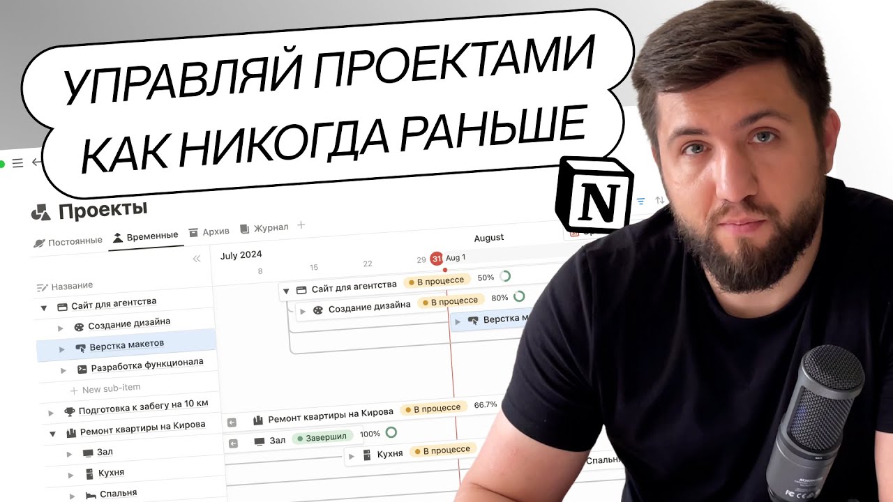 ПРОСТАЯ и ЭФФЕКТИВНАЯ СИСТЕМА для управления ПРОЕКТАМИ в NOTION • Подробный обзор шаблона Планер #3