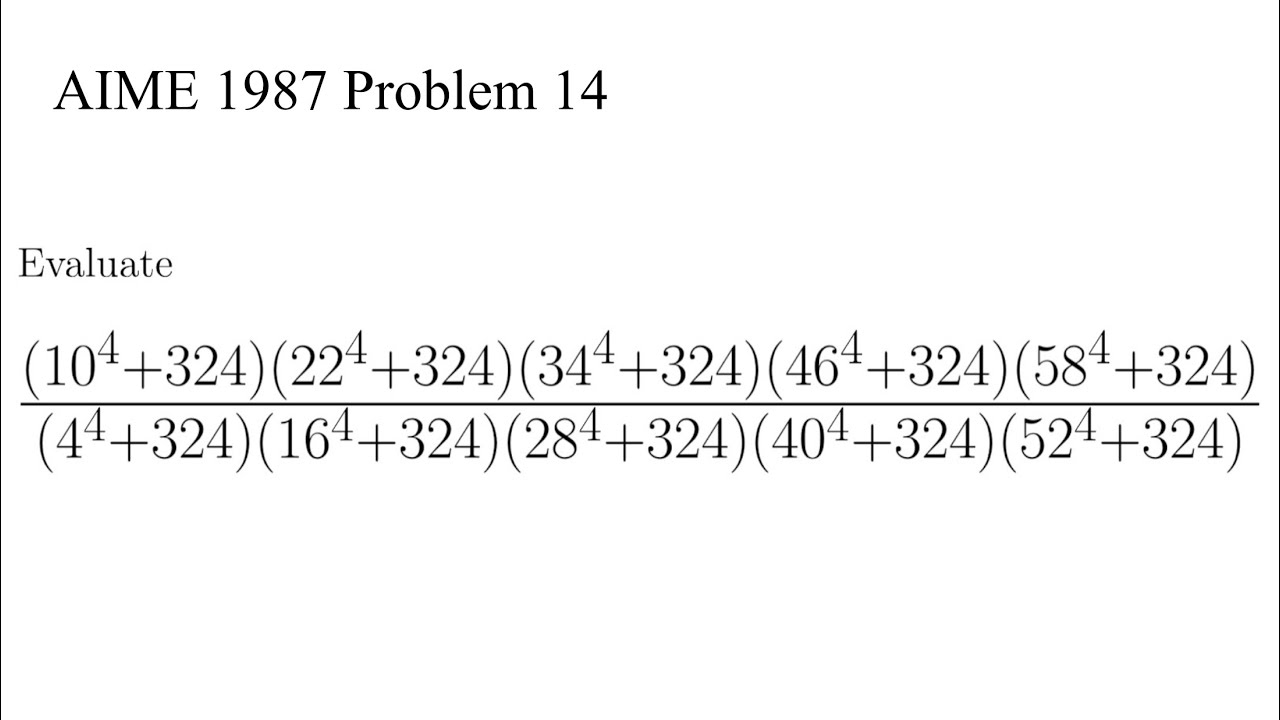 A Cool Arithmetic Problem | NO CALCULATORS | AIME 1987 Problem 14