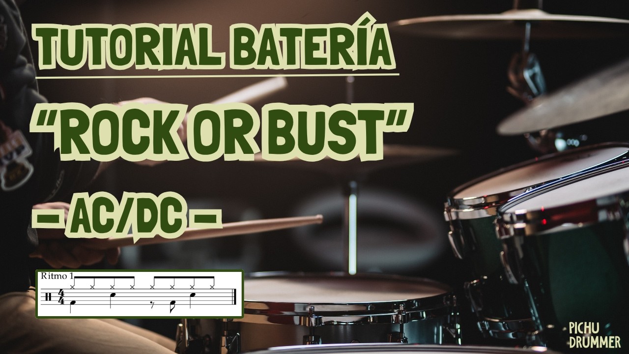 Cómo tocar ROCK OR BUST en BATERÍA - AC/DC (TUTORIAL Español)
