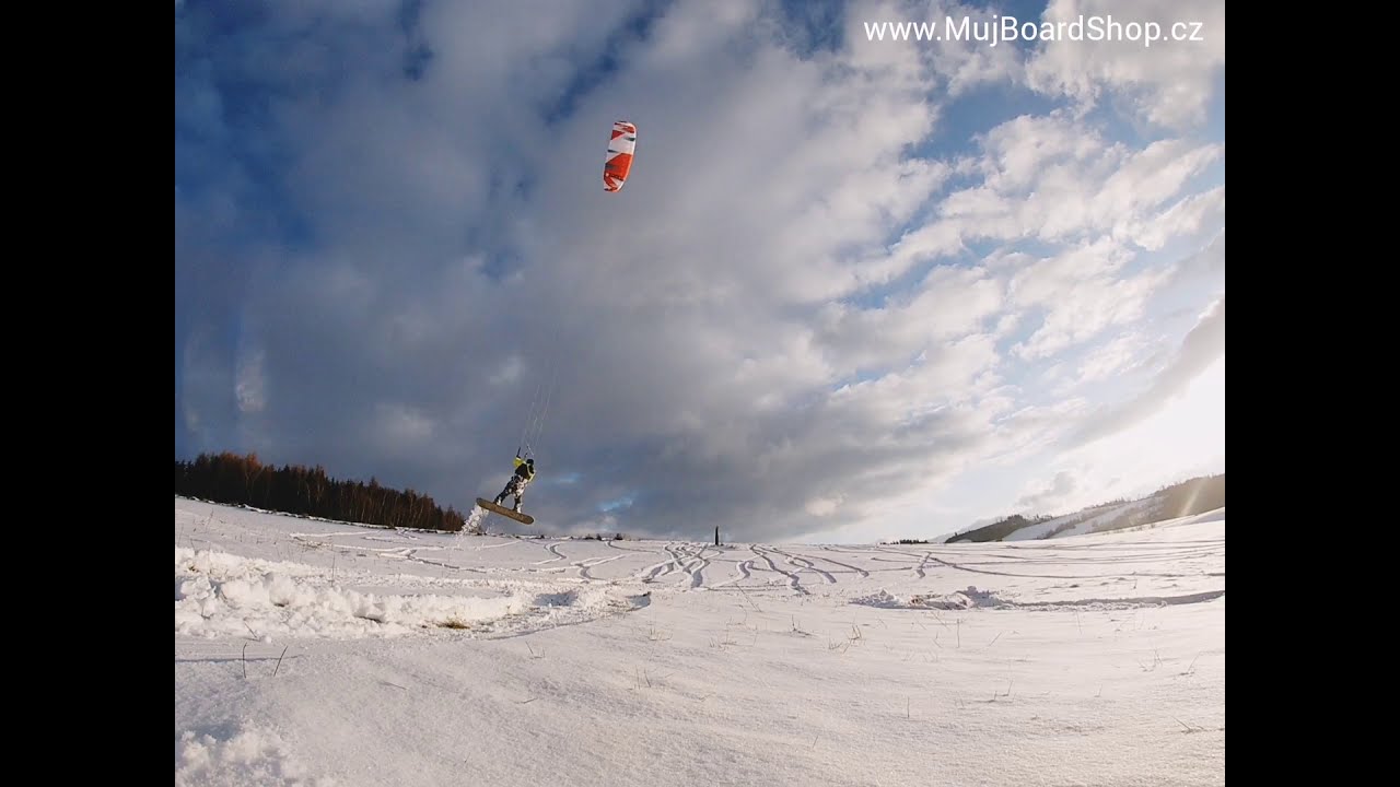 Czech snowkiting - Kopřivná - Peter Lynn (PLKB) LEOPARD V3 13,5m