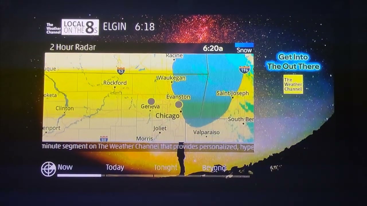 The Weather Channel Local On The 8s Emulator - Elgin, IL 6:18AM CST February 8th, 2026.