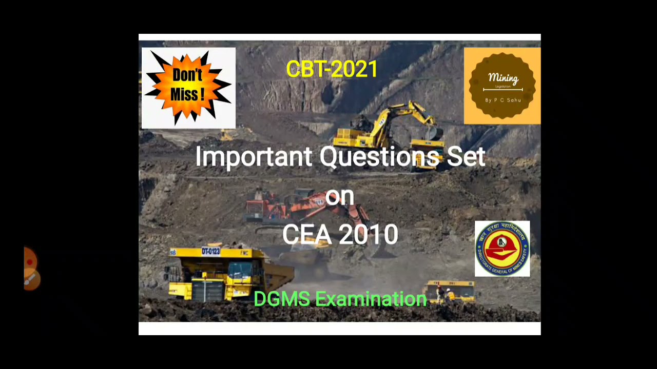 MCQS on CEA 2010# Mining Legislation by PC Sahu