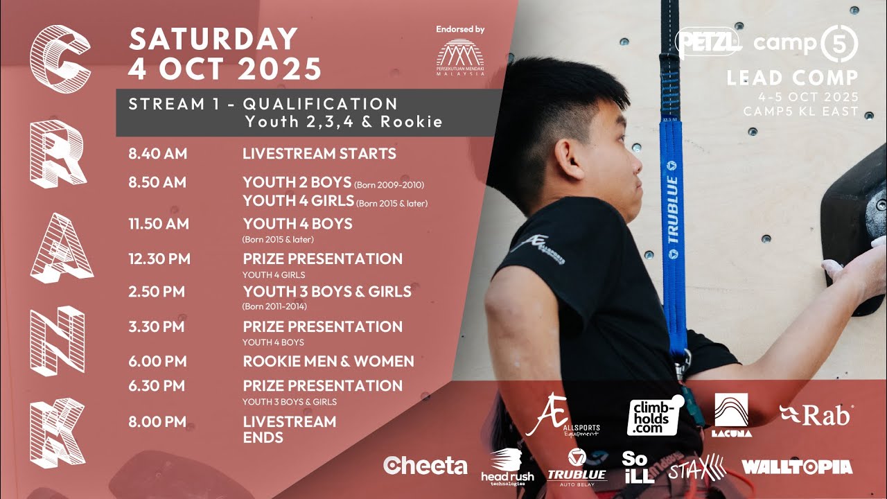 CRANK Lead 2025 Stream 1 - Qualification of Youth 2,3,4 and Adult Rookie