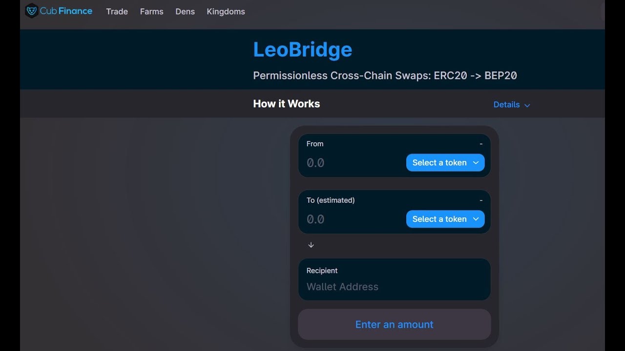 Using LeoBridge to Swap ERC20 to BEP20