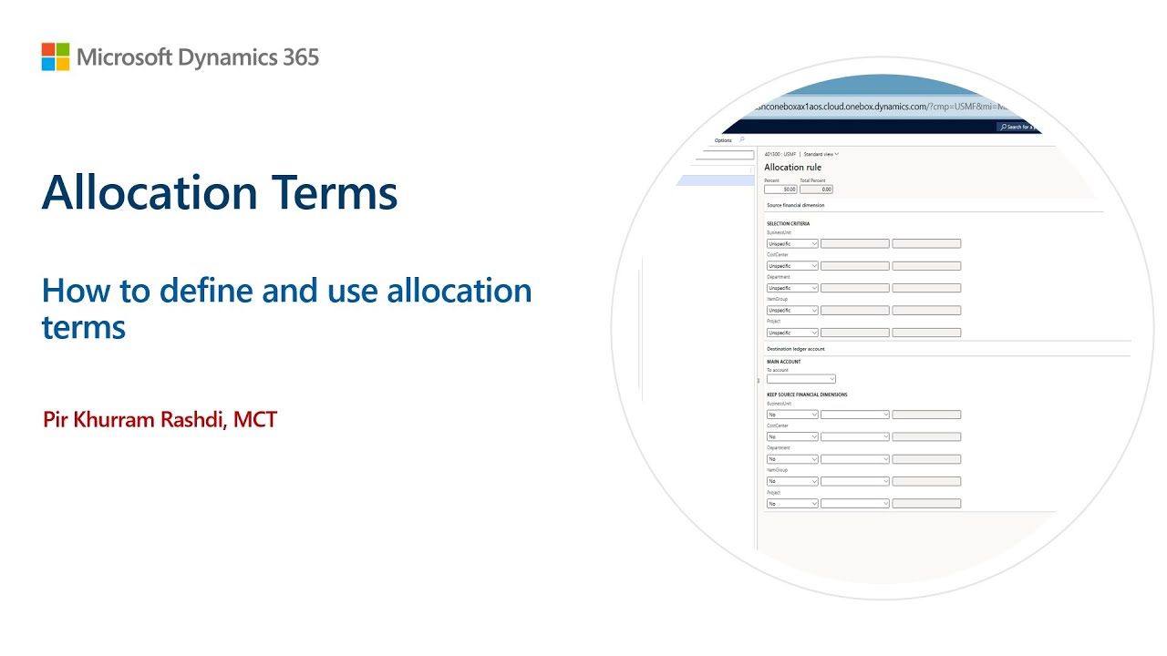 How to define and use the allocation terms in Dynamics 365 Finance