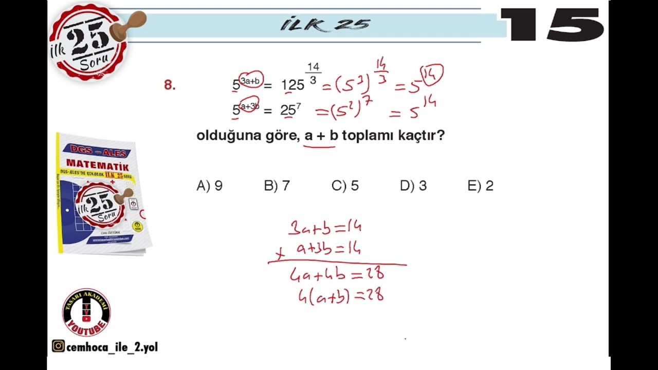 DGS VE ALESTE ÇIKABİLECEK İLK 25 SORU-15