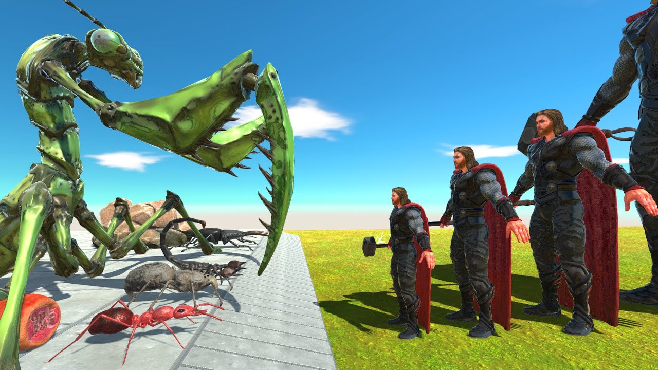 Different Size Thor VS Giant Invertebrates - Animal Revolt Battle Simulator