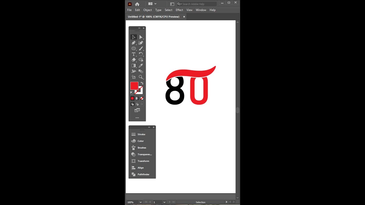 Illustrator Tutorial | Number 80 Logo Design | How to make logo design in Adobe Illustrator cc