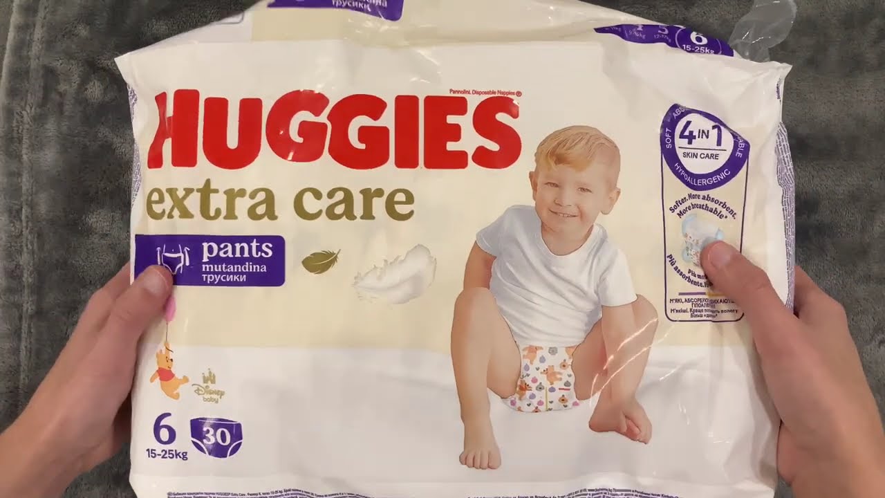New Huggies Extra Care pants size 6, 2026. English.
