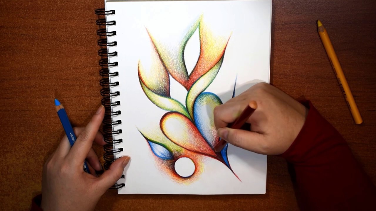 Sketchbook #9 / Abstract Drawing with 3 Colored Pencils / Dibujo Abstracto con 3 Lápices de Colores