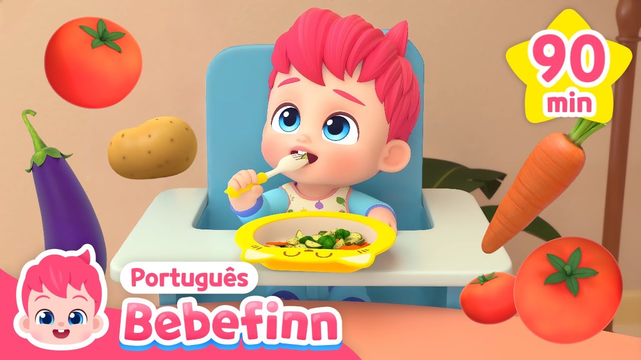 Bebefinn Aprende a Comer Vegetais 🍅🥕🍆 | + Compilação | Bebefinn em Português - Canções Infantis