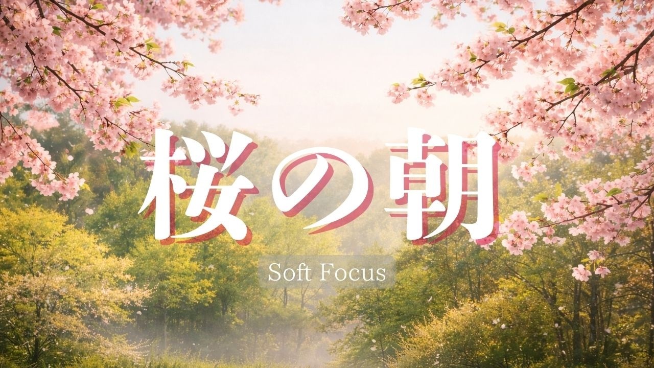 【作業用BGM】桜の朝にやさしく集中｜No Vocals｜Soft Spring Focus Music – Cherry Blossom Morning｜Window 25