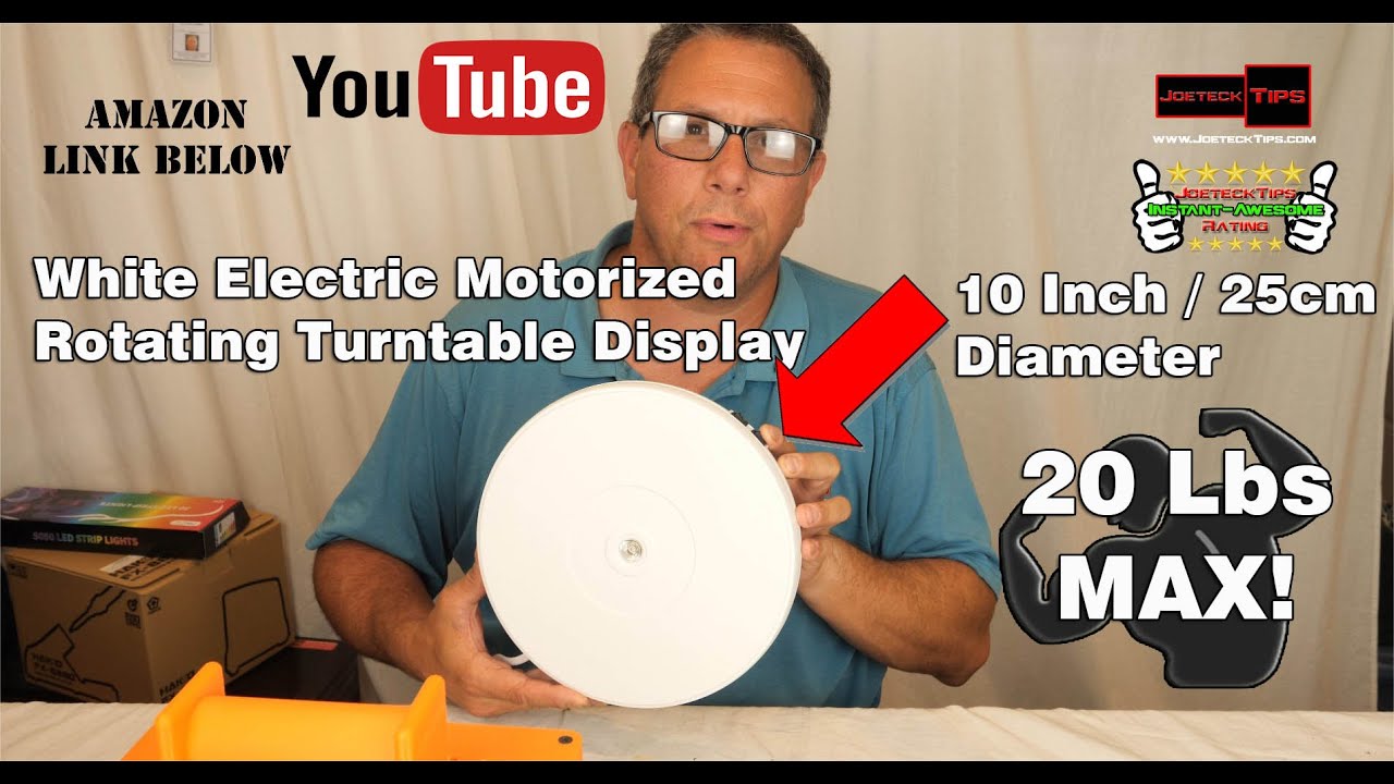 YouTubers Motorized Rotating Display Turntable 20 lb max | JoeteckTips