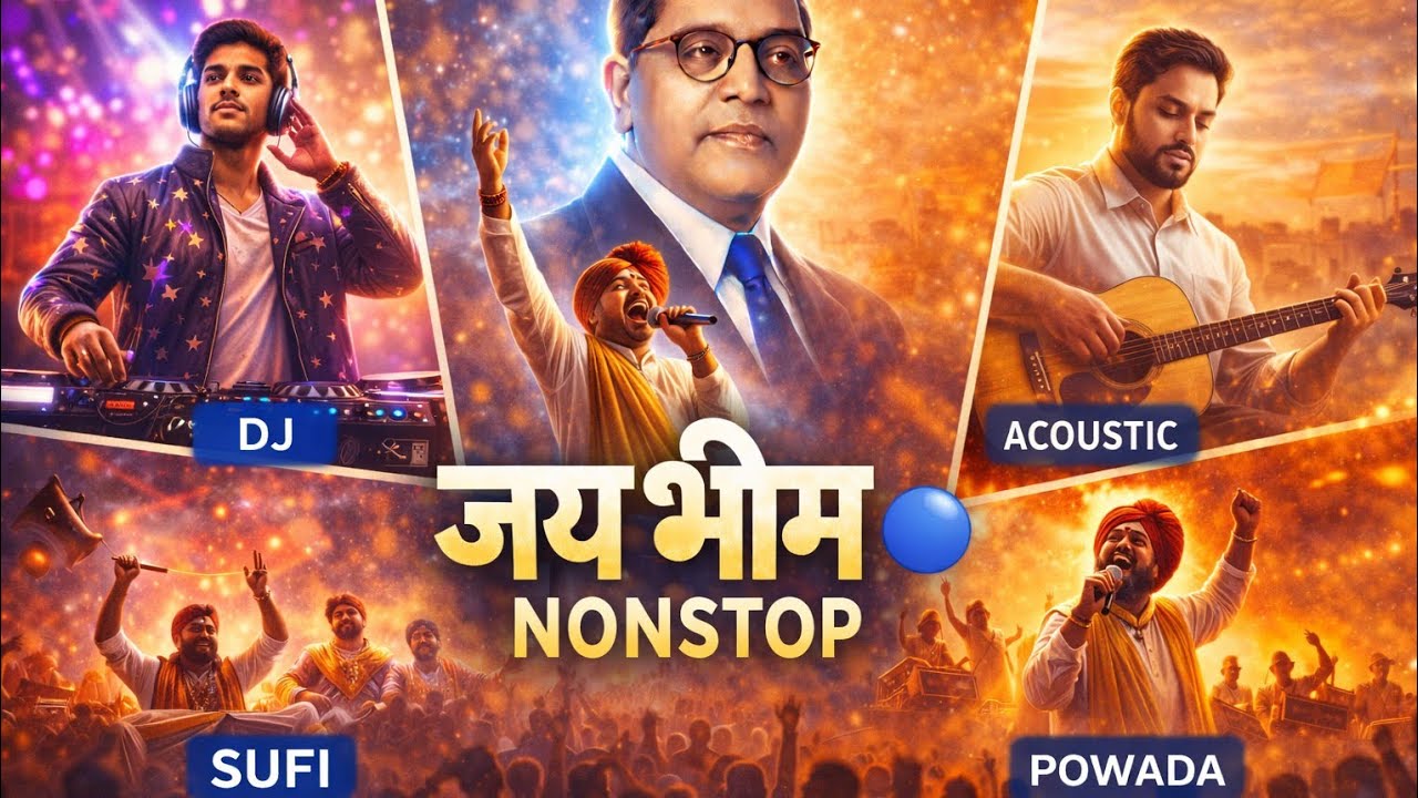 जय भीम सुपरहिट नॉनस्टॉप 🔵 | 5 Powerful Marathi Bhim Songs | DJ • Sufi • Powada • Pop #BhimJayanti