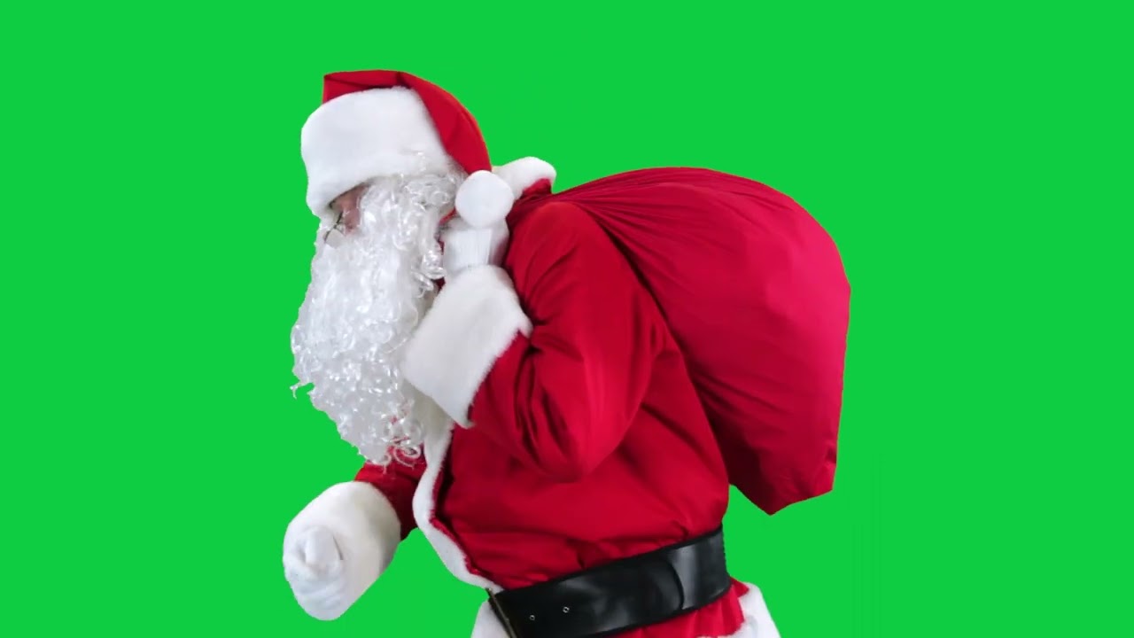[4K] Santa Brings Presents - Green Screen