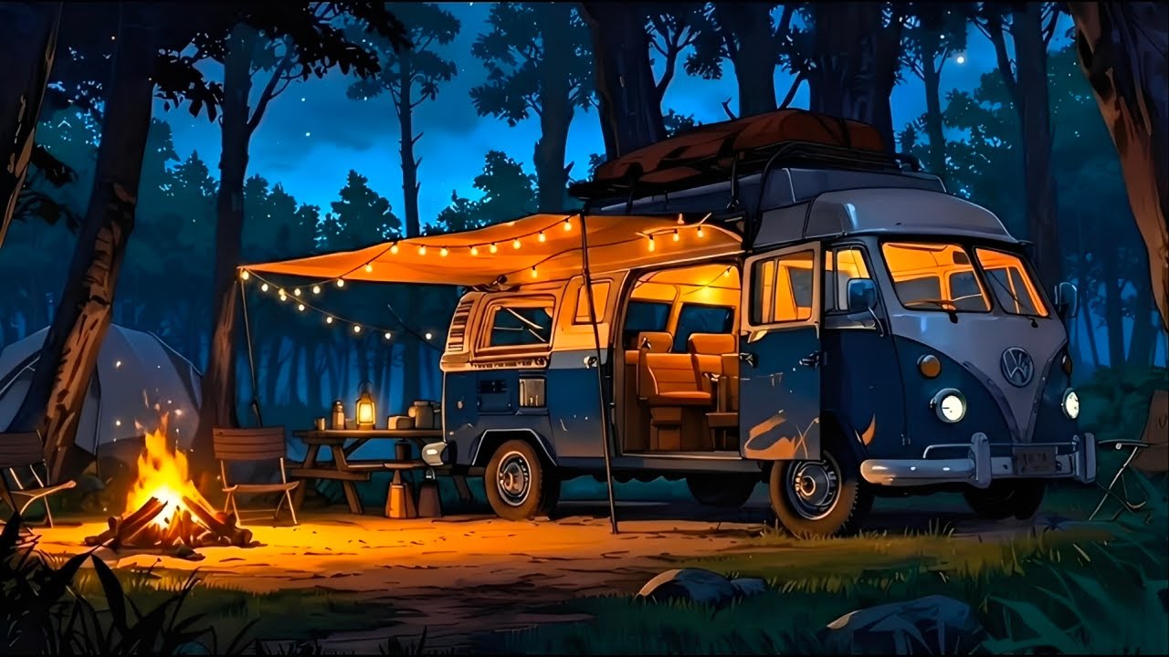 Cozy Night Camping Jazz 🌙 | Relaxing Jazz Music for Sleep, Study & Stress Relief